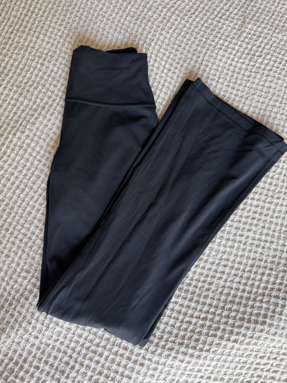 Wide-Leg Black High-Waist Leggings